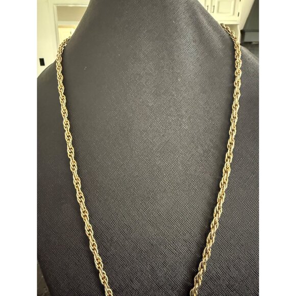 Vintage Monet Gold-Tone Jewelry Set Brooch, Tassel Necklace, & 2 sets Earrings - Picture 8 of 16